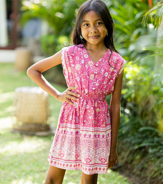 Girl's Anna Dress / Pink Shells