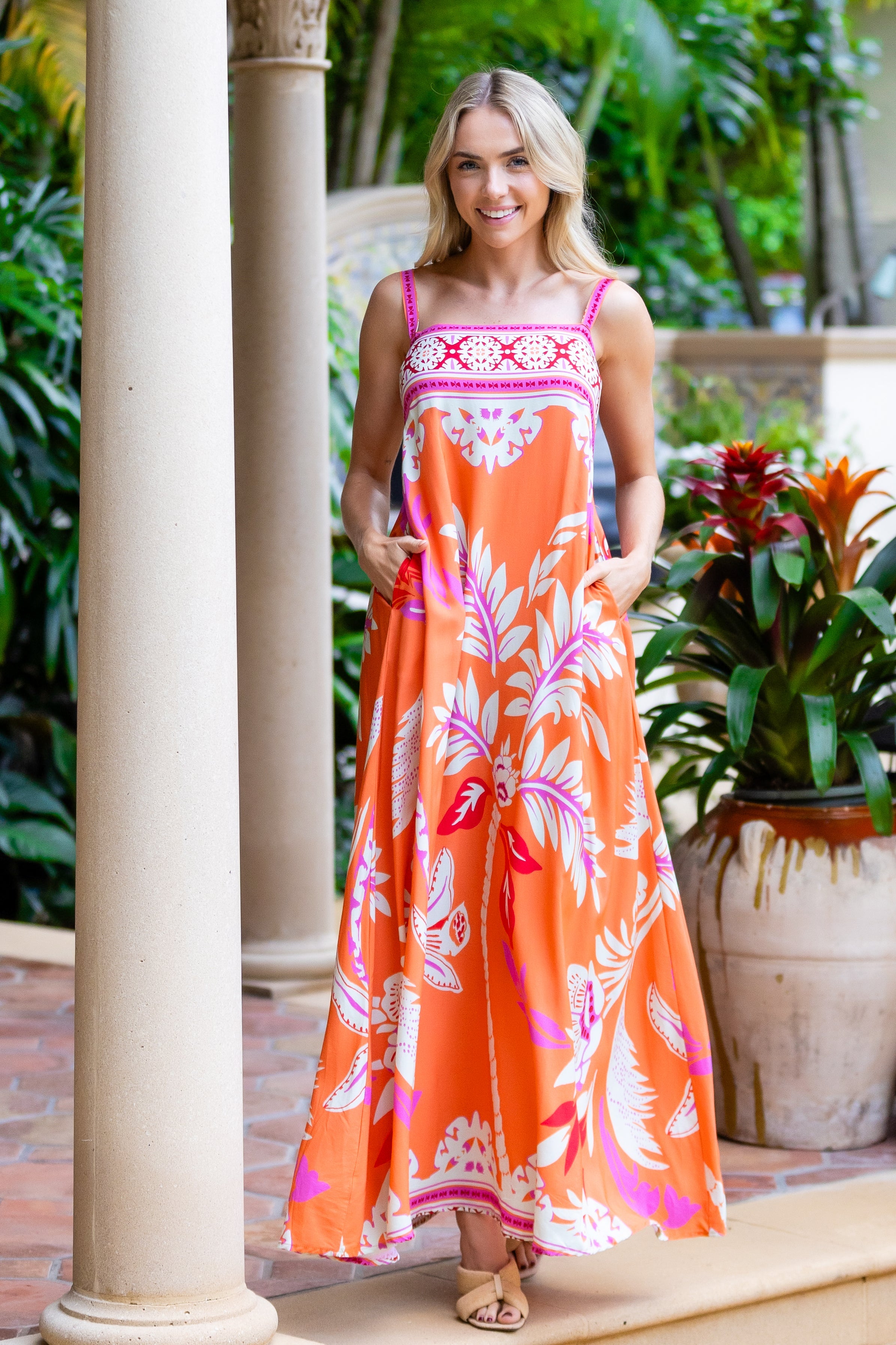 Giselle Dress / Orange Palm