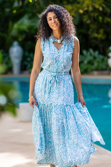 Alexis Dress / Turquoise Zebra