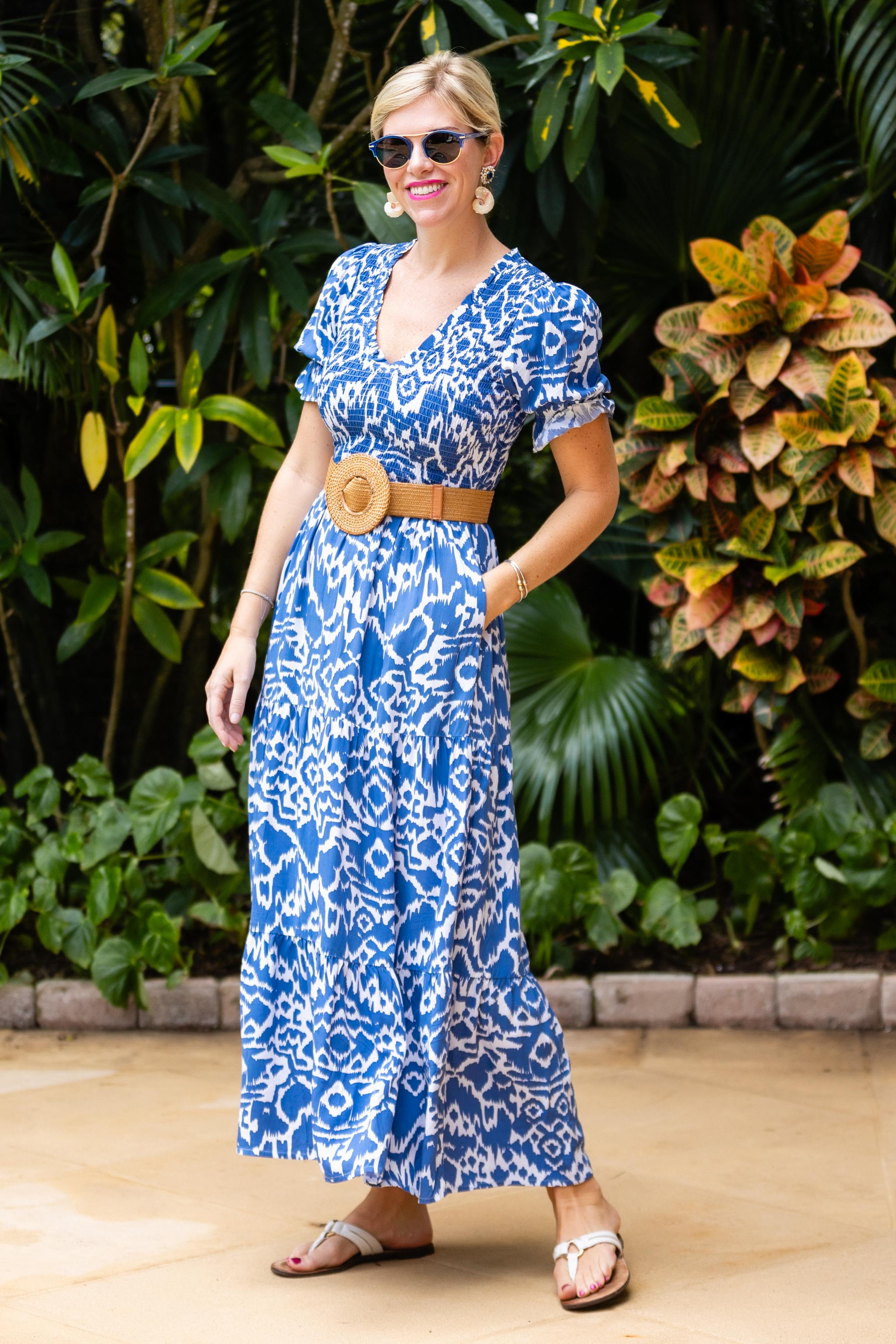 Nancy Dress / Denim Blue Ikat