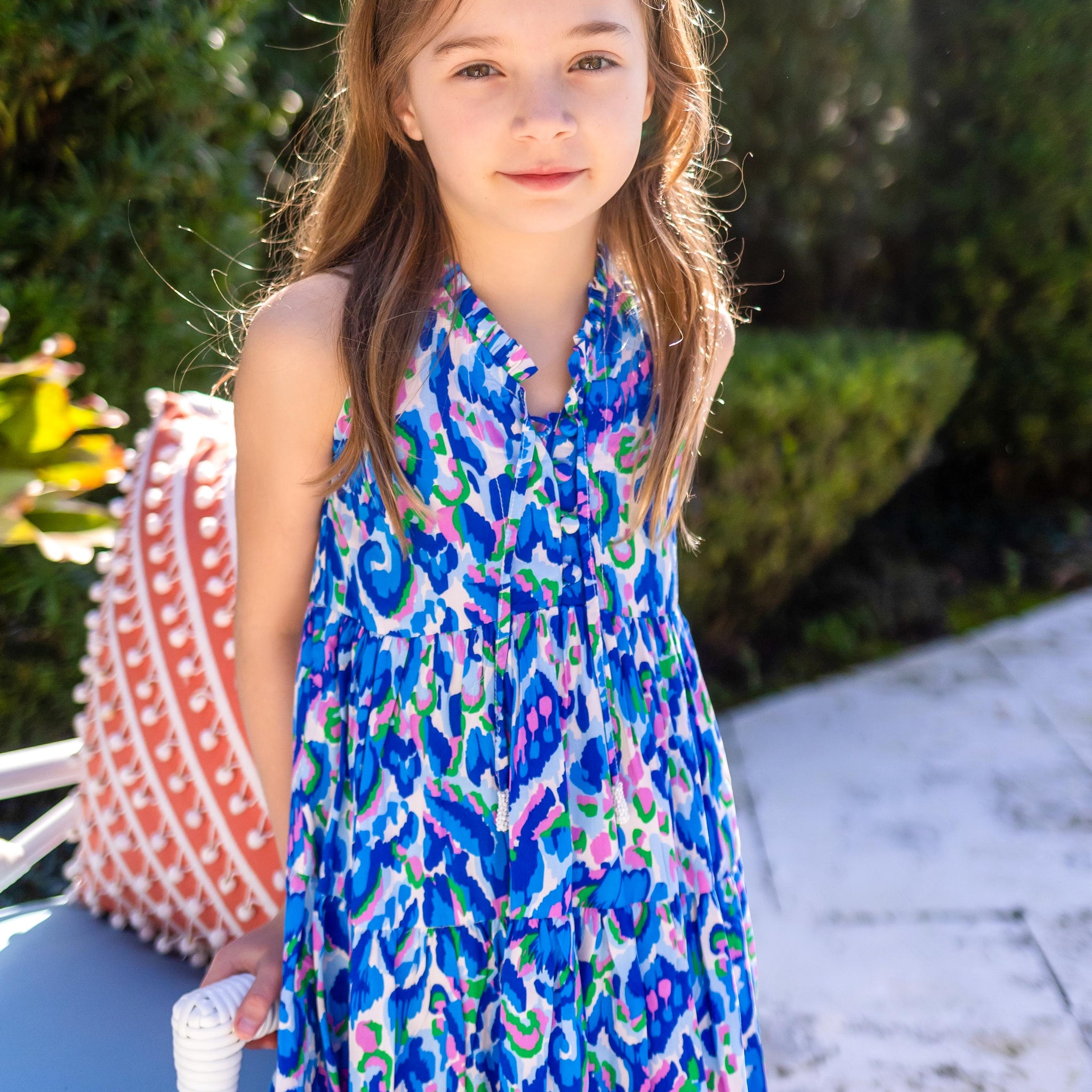 Girl's Kaia Dress / Pink-Cobalt
