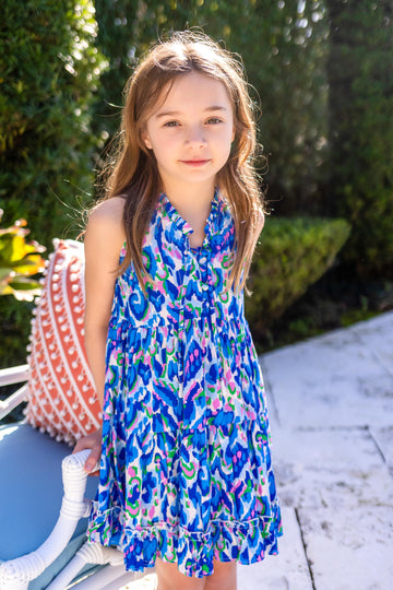 Girl's Kaia Dress / Pink-Cobalt
