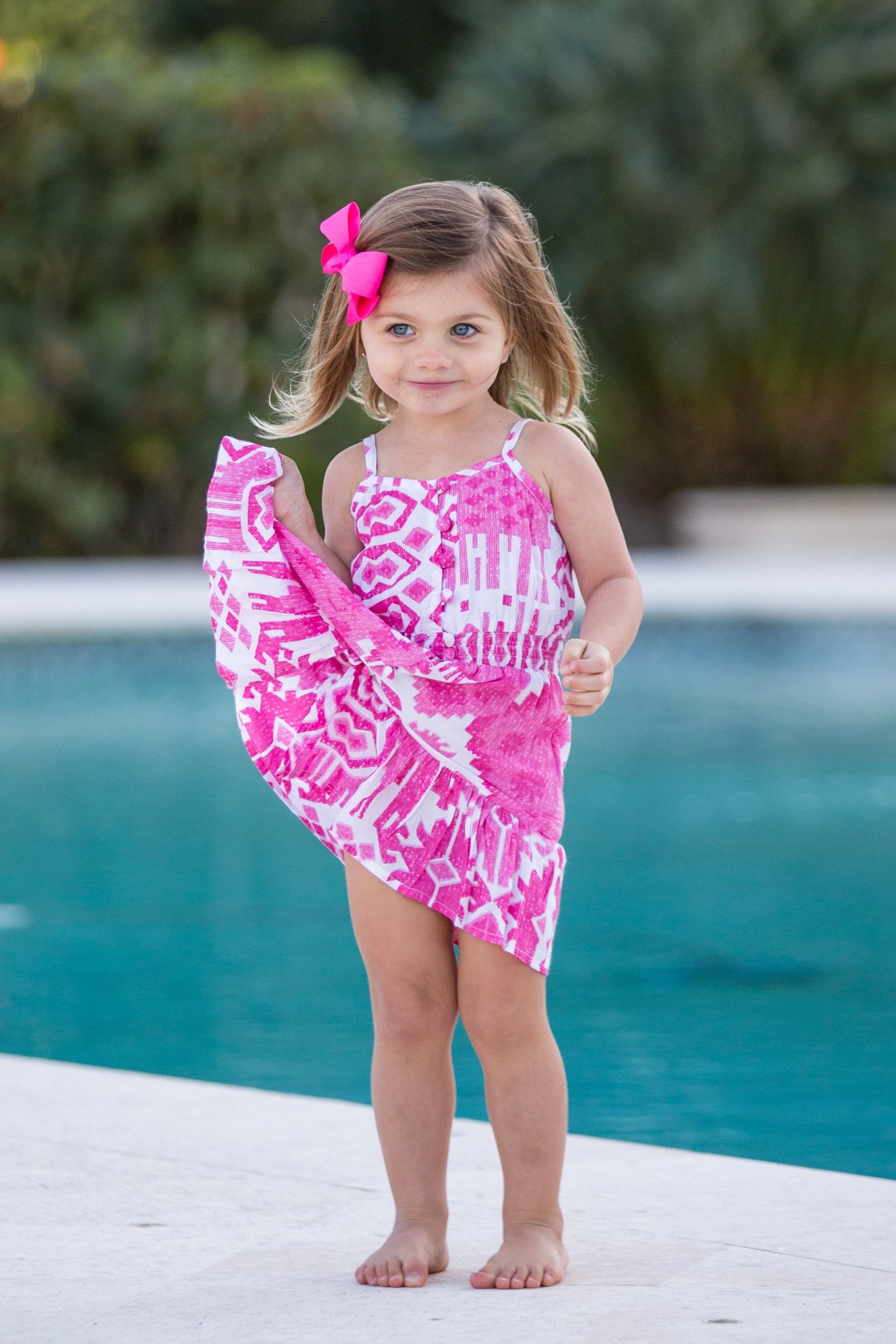 Lala Dress / Hot Pink Ikat