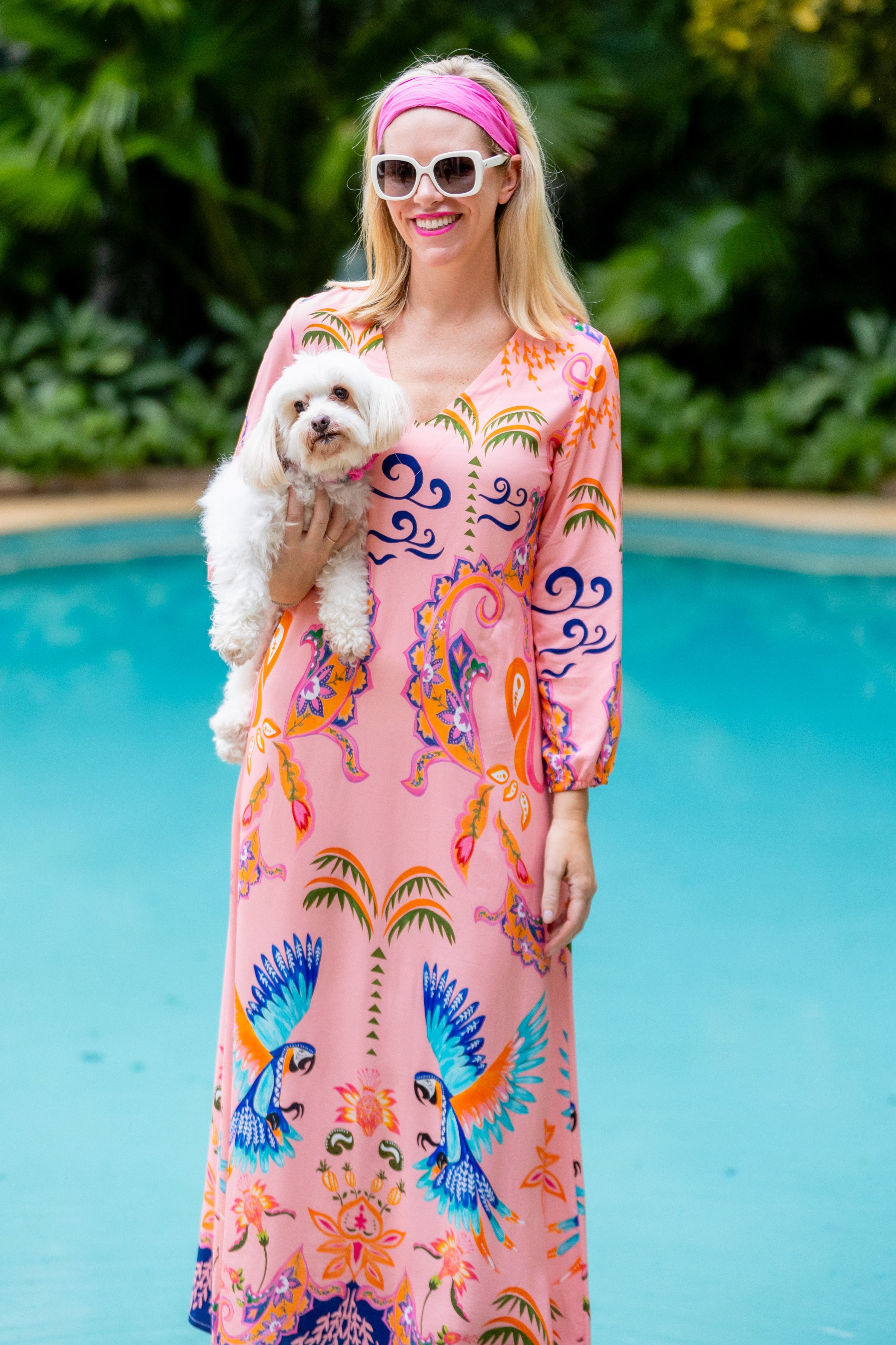 Maxine Dress / Pink Parrot