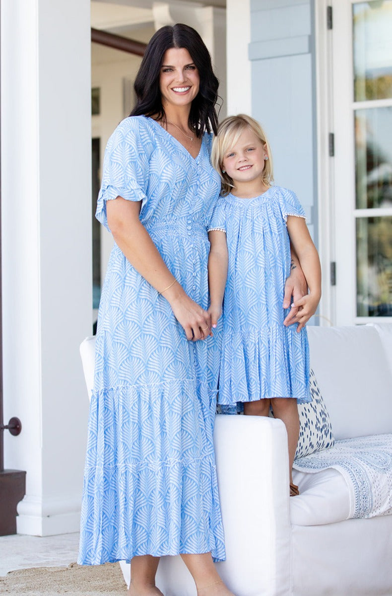 Ellie Dress / Periwinkle Palm