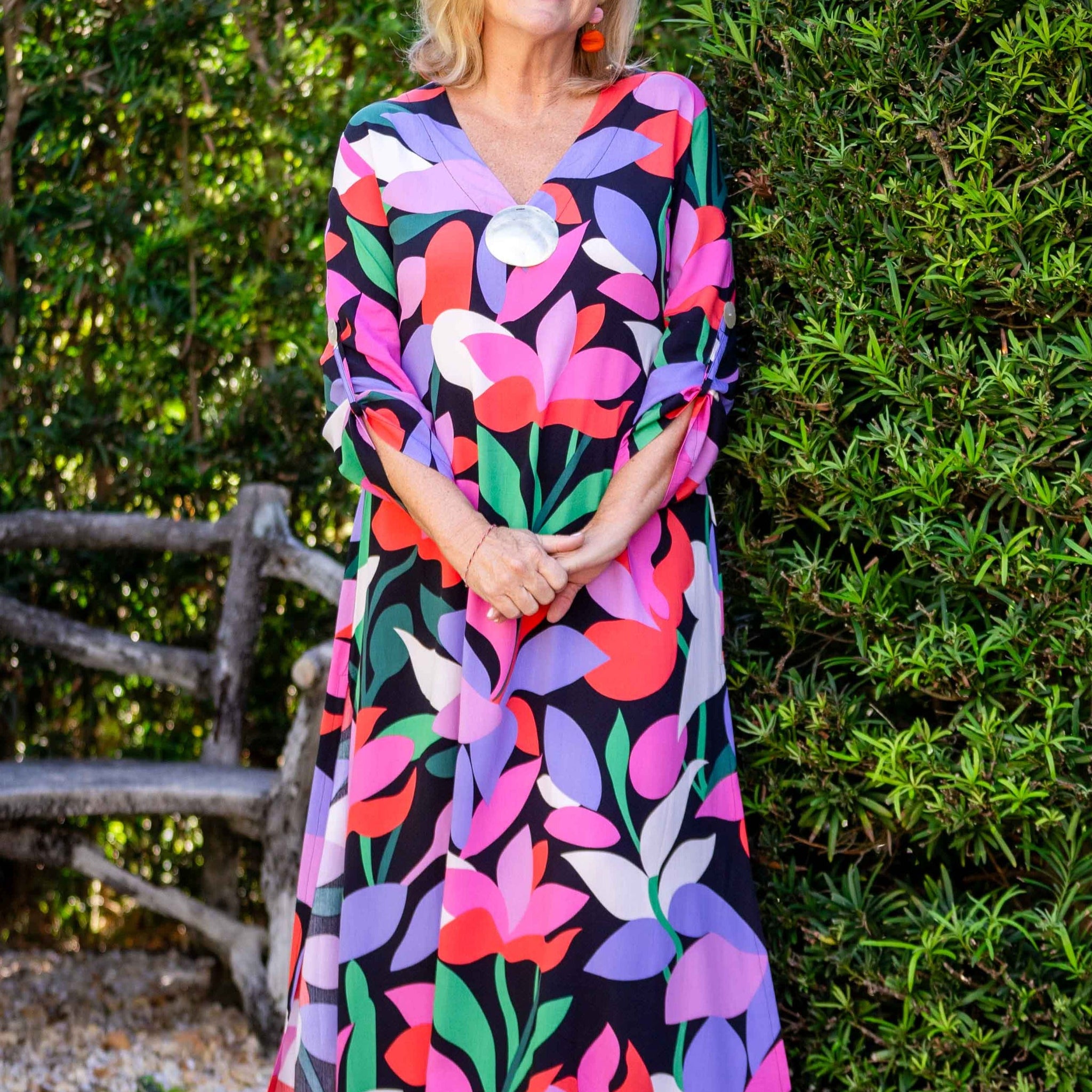 Seychelles Kaftan / Black Fuchsia