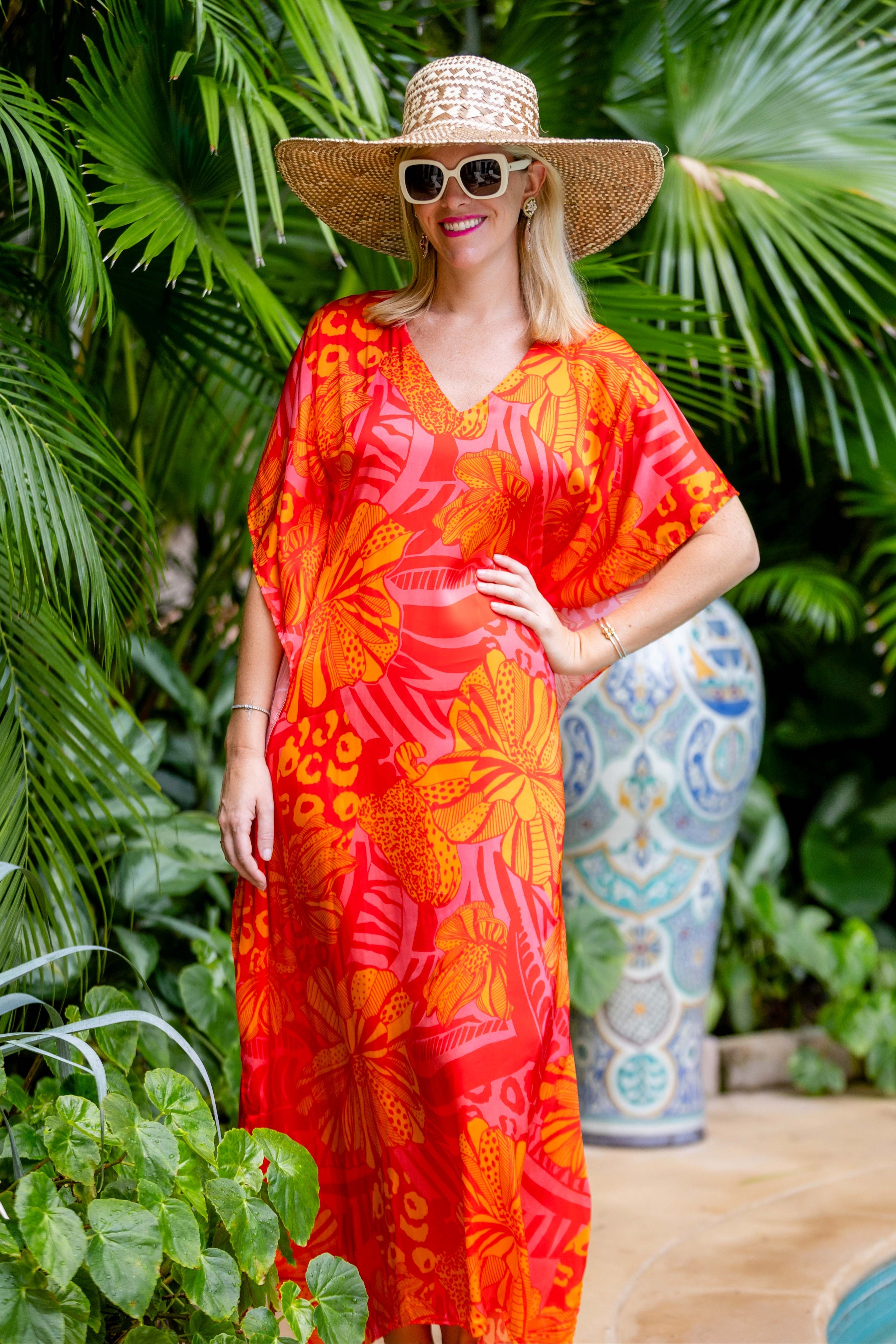 Giovanna Kaftan / Orange Pink Multi