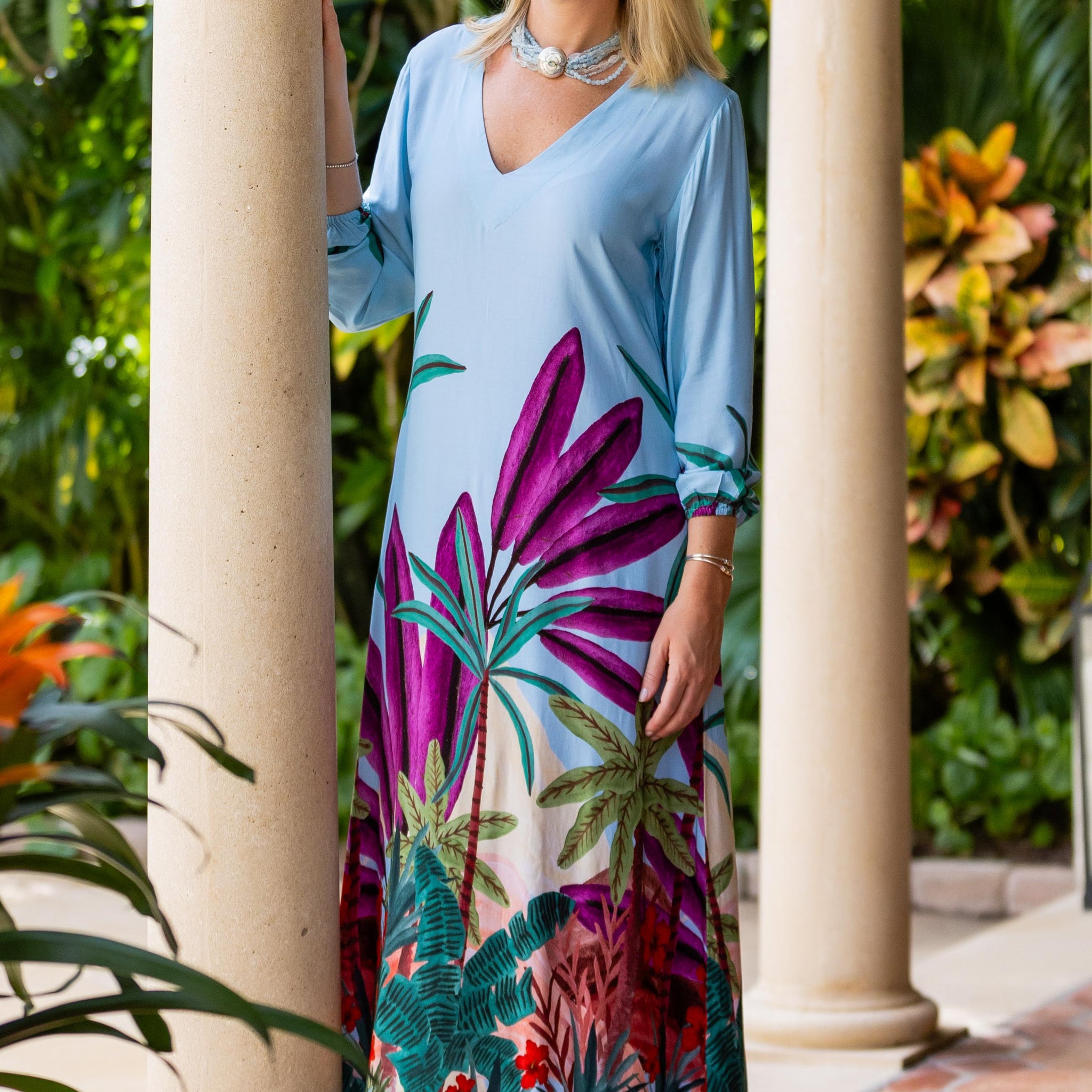 Maxine Dress / Purple Jungle