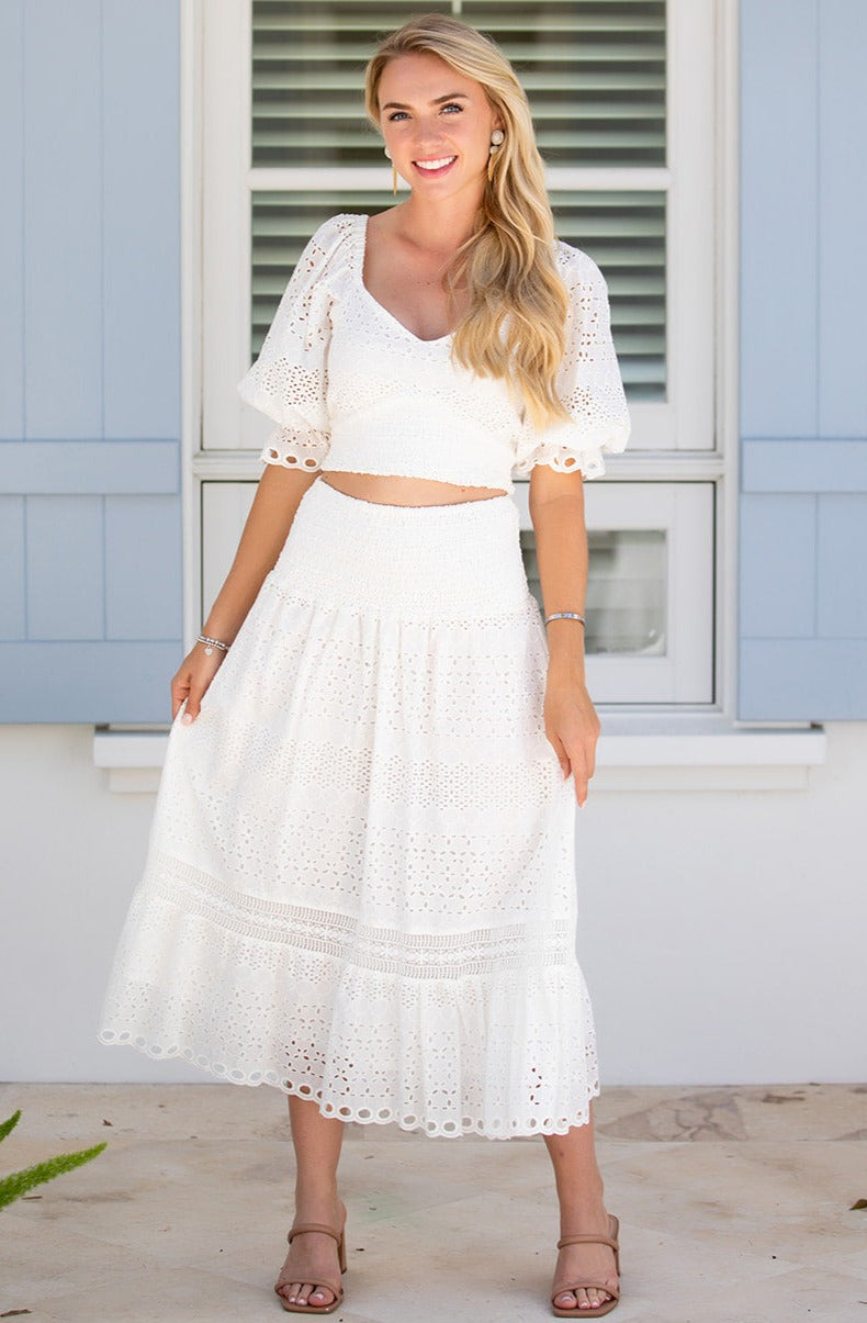 Cape Skirt / White Eyelet