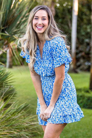 Courtney Dress / Blue Poppy