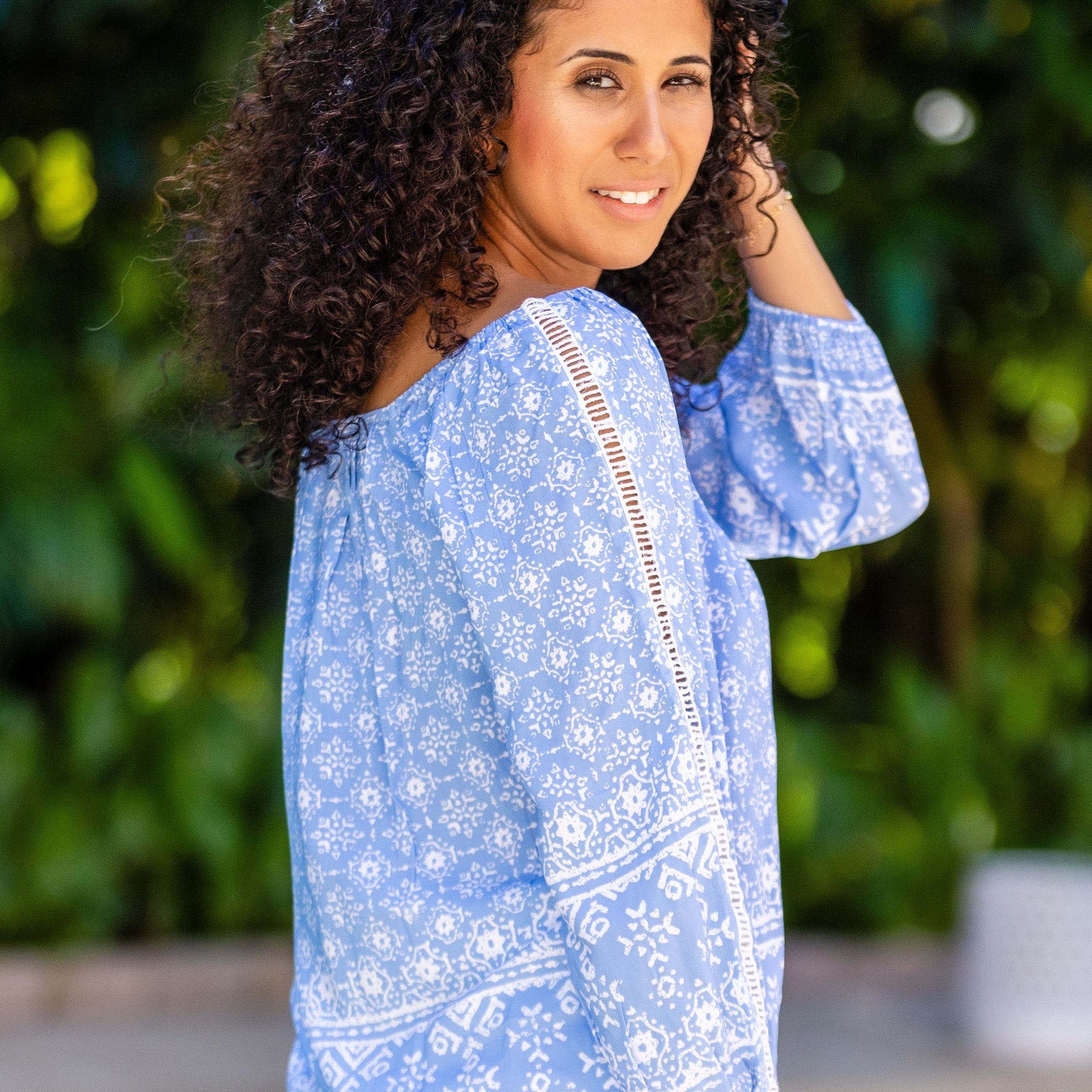 Peasant Top / Periwinkle Geo