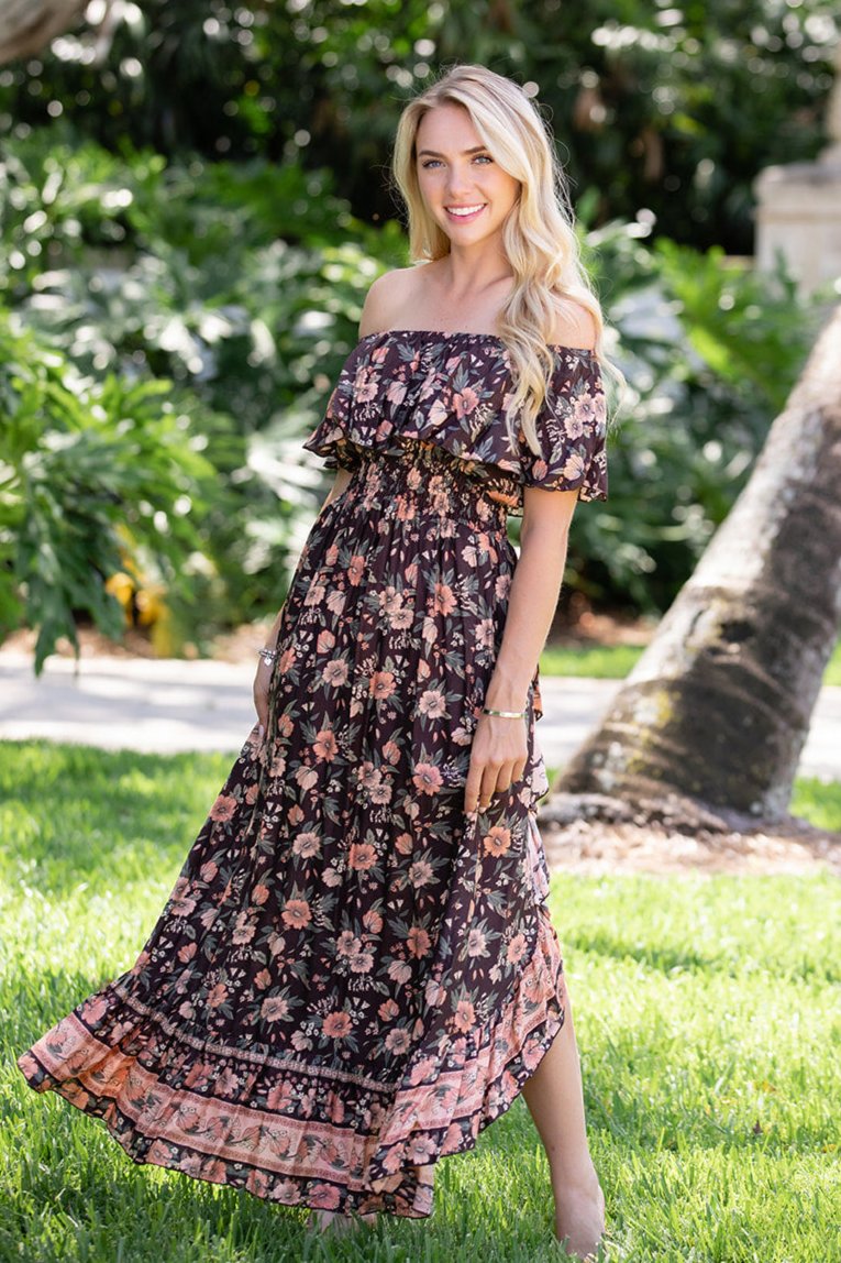 Stella Dress / Brown Orange