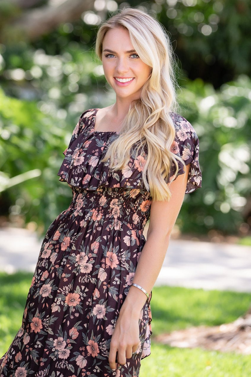 Stella Dress / Brown Orange