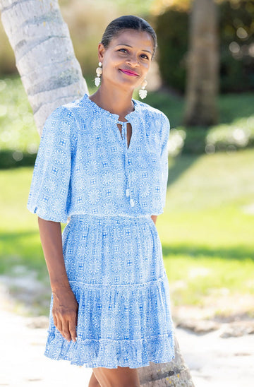 Ibiza Dress / Periwinkle Medallion