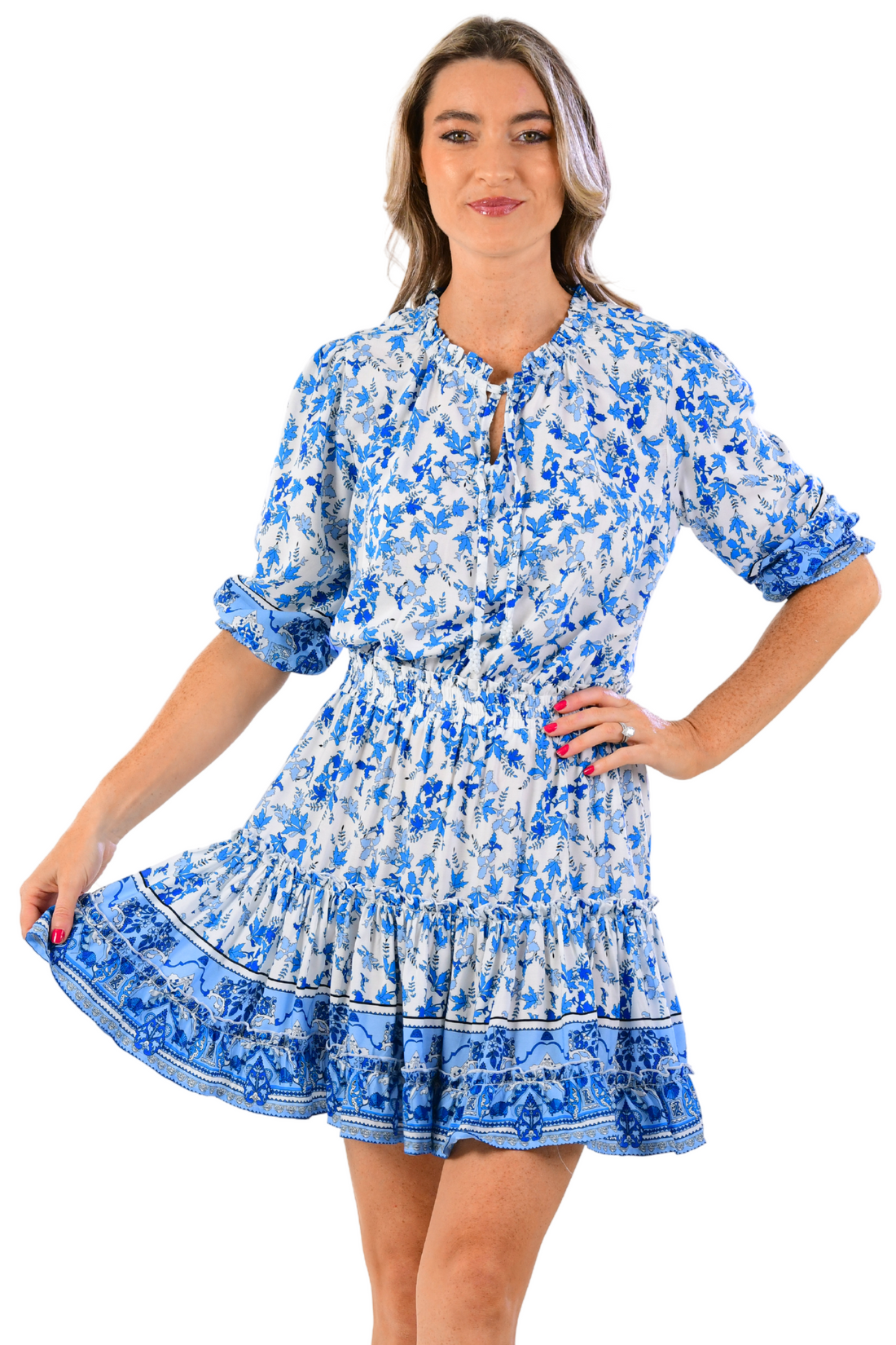 Ibiza Dress / Cobalt Floral