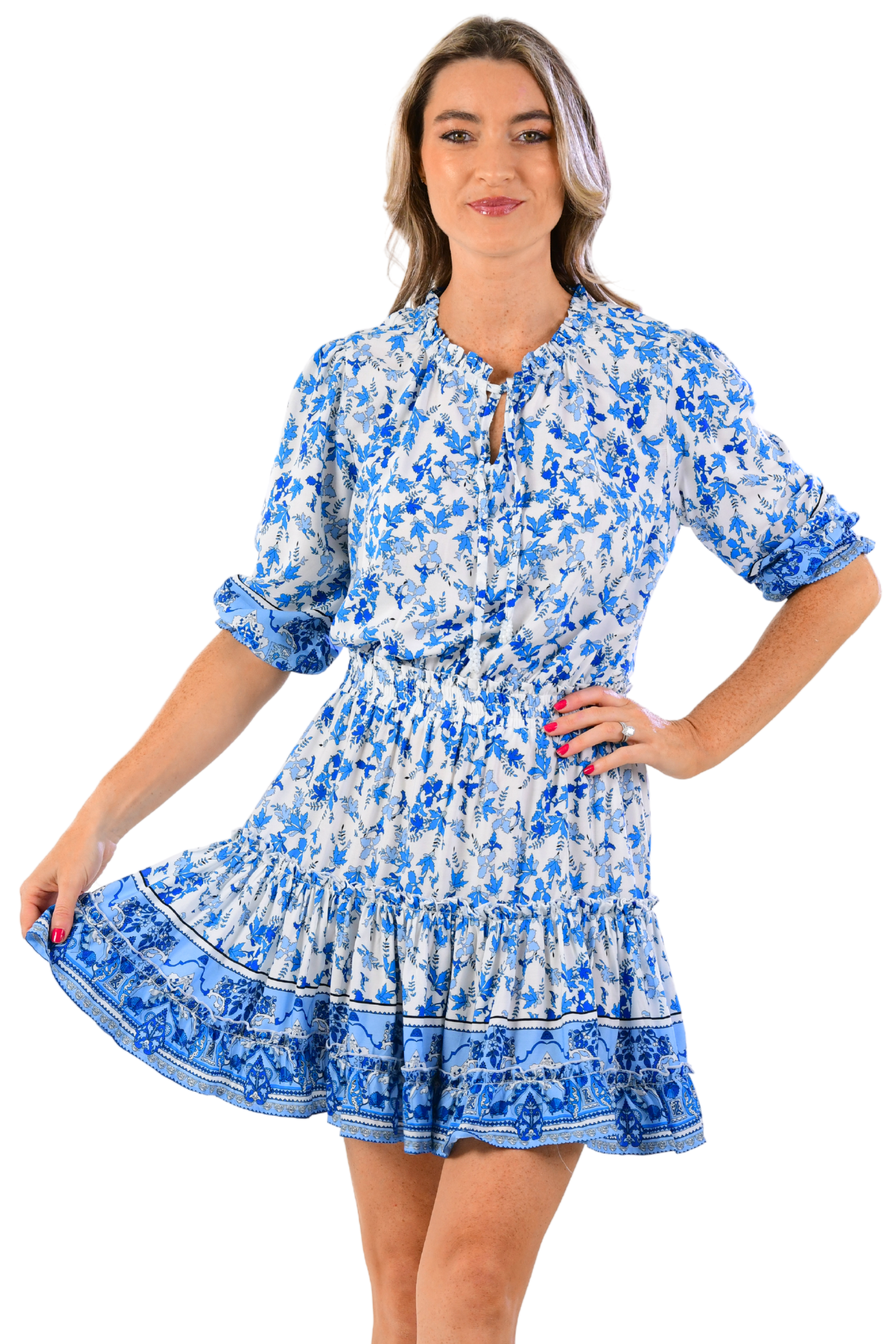 Ibiza Dress / Cobalt Floral