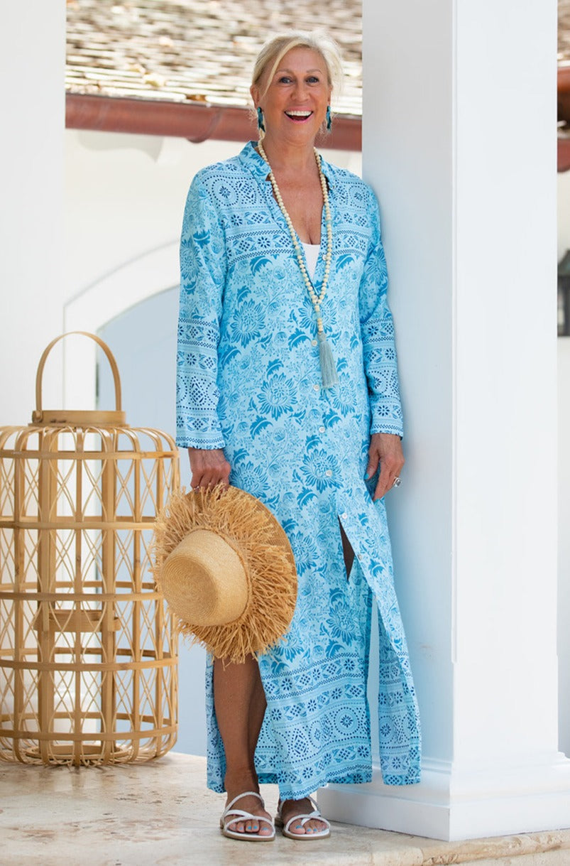 Mandarin Duster / Turquoise