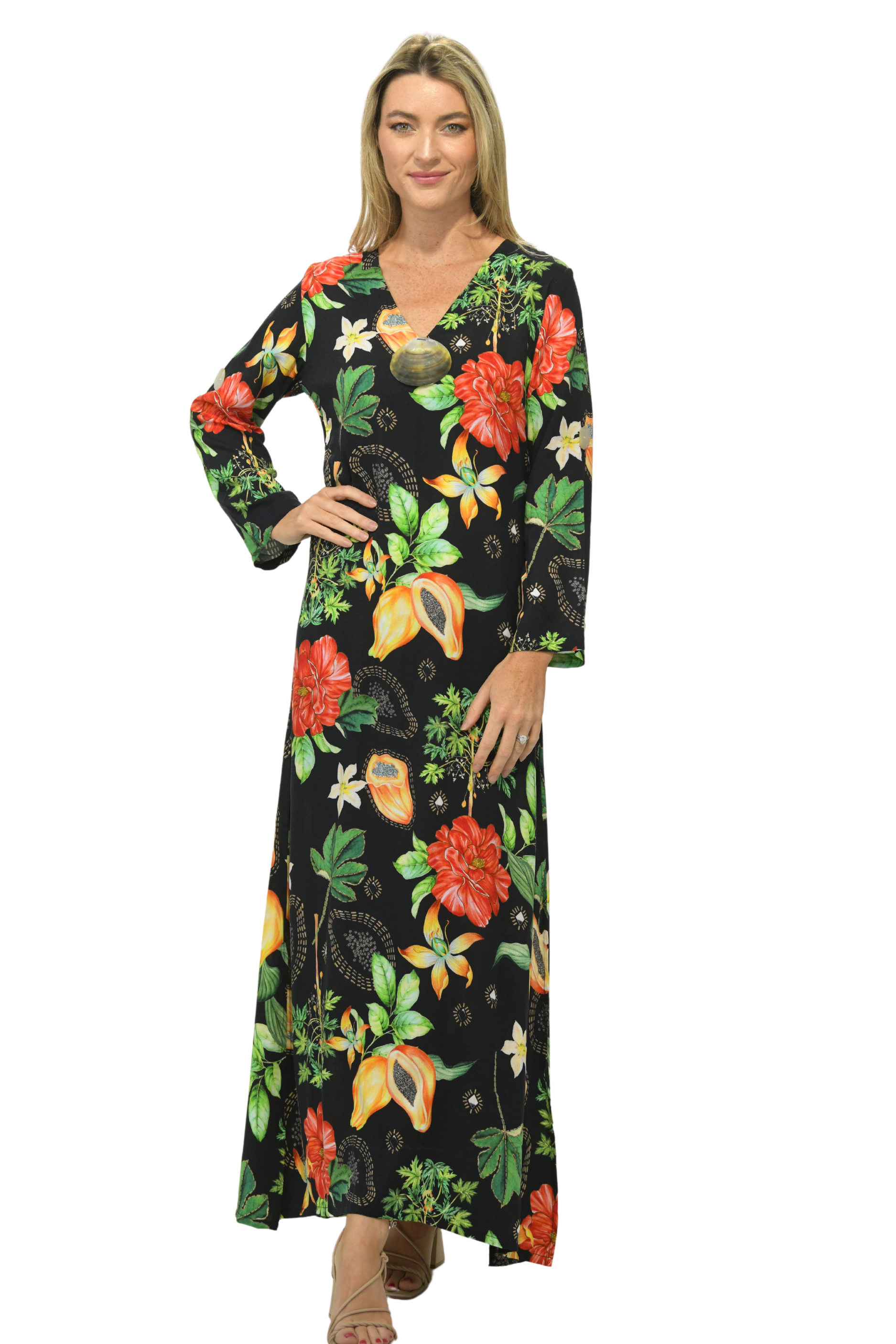 Seychelles Kaftan / Black Papaya