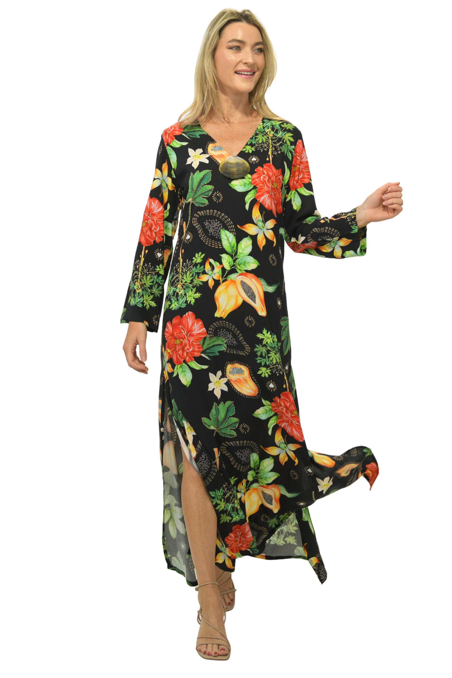 Seychelles Kaftan / Black Papaya