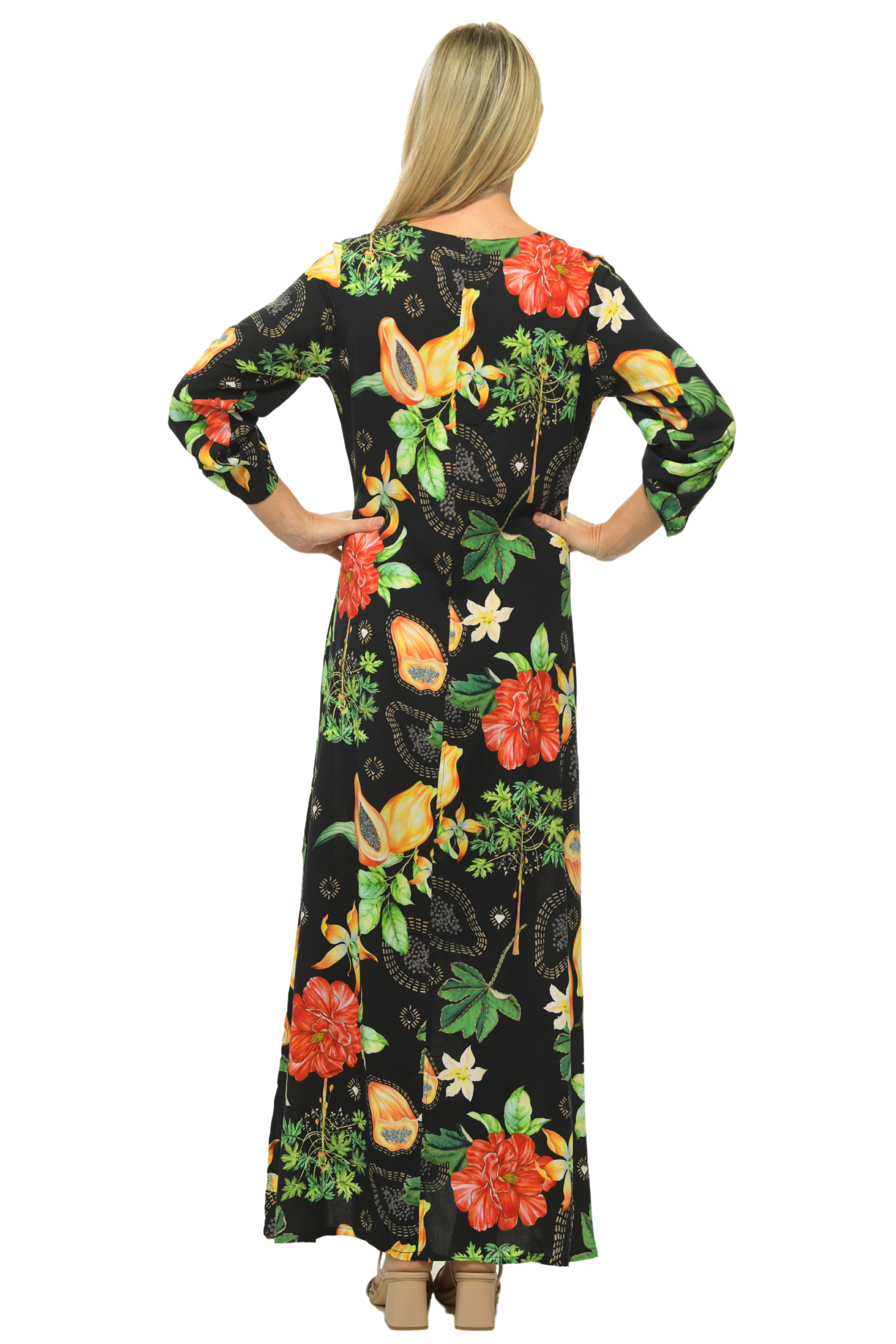 Seychelles Kaftan / Black Papaya