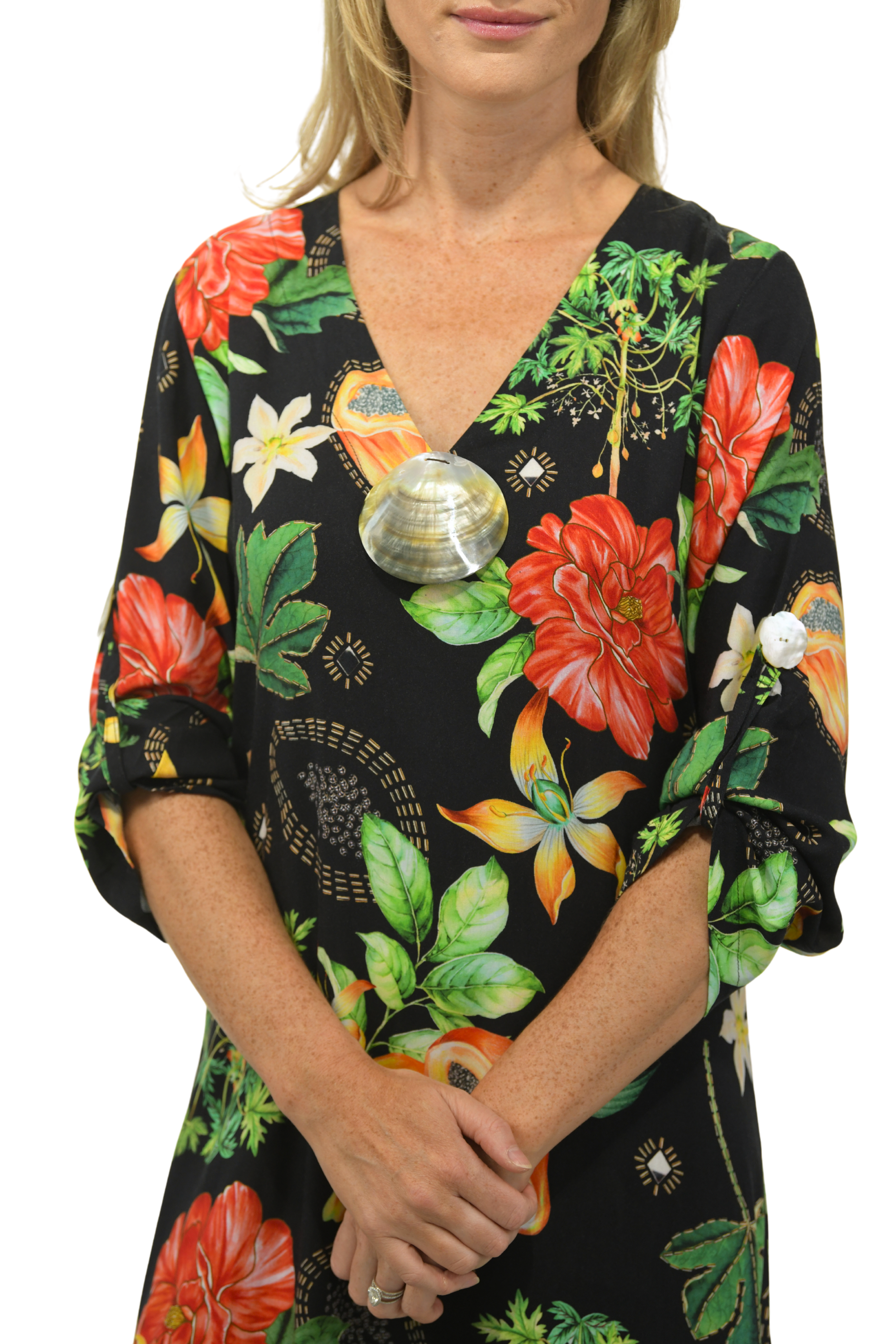 Seychelles Kaftan / Black Papaya