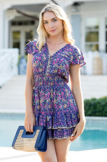 Zoey Dress / Indigo Wildflower