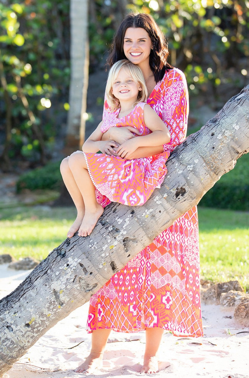 Girls Bella Dress / Flamingo