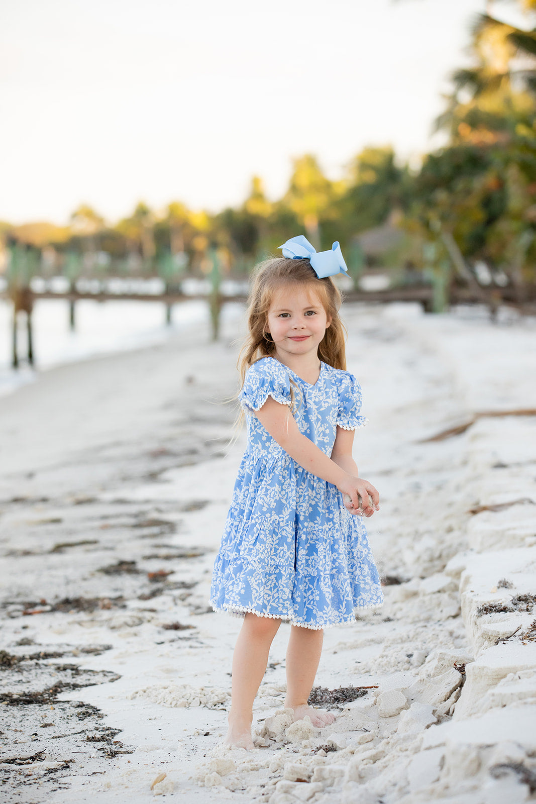 Girl's Annie Dress / Periwinkle Floral