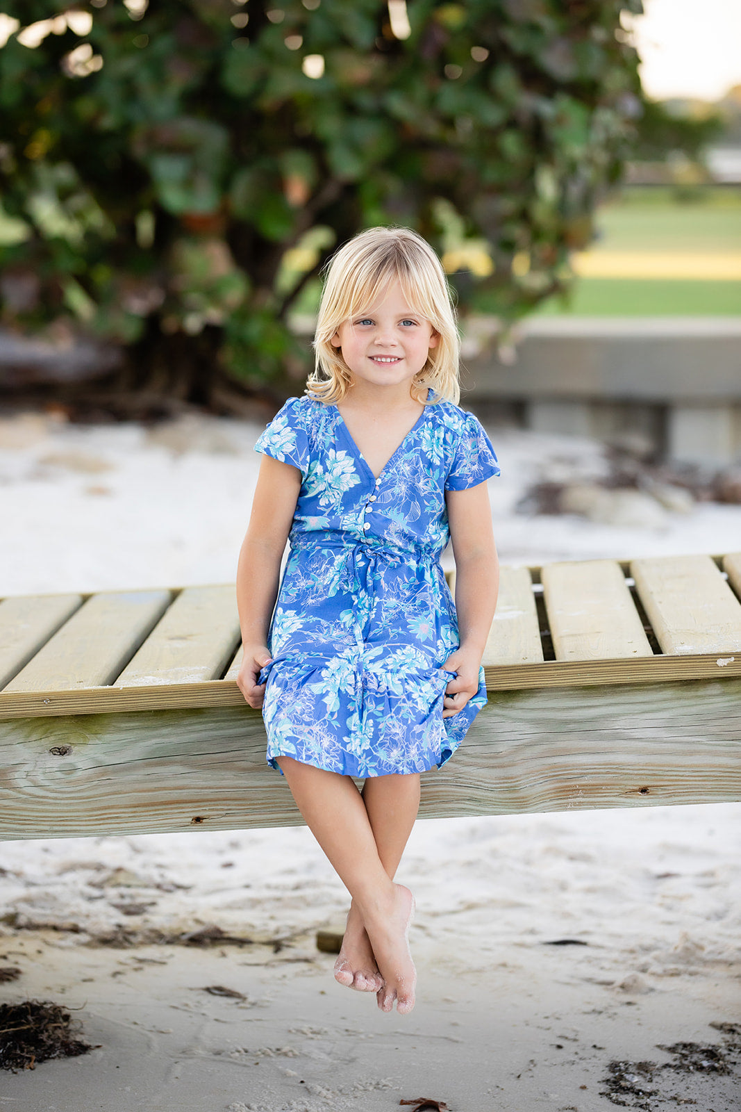 Girl's Rosie Dress / Ocean