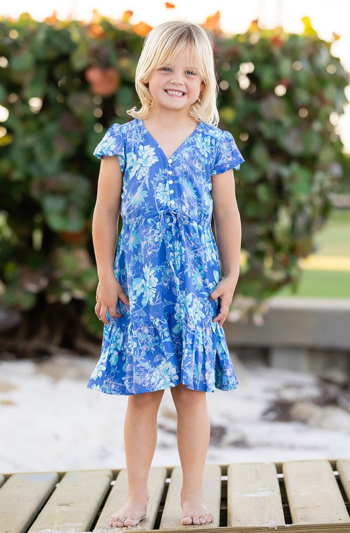 Girl's Rosie Dress / Ocean