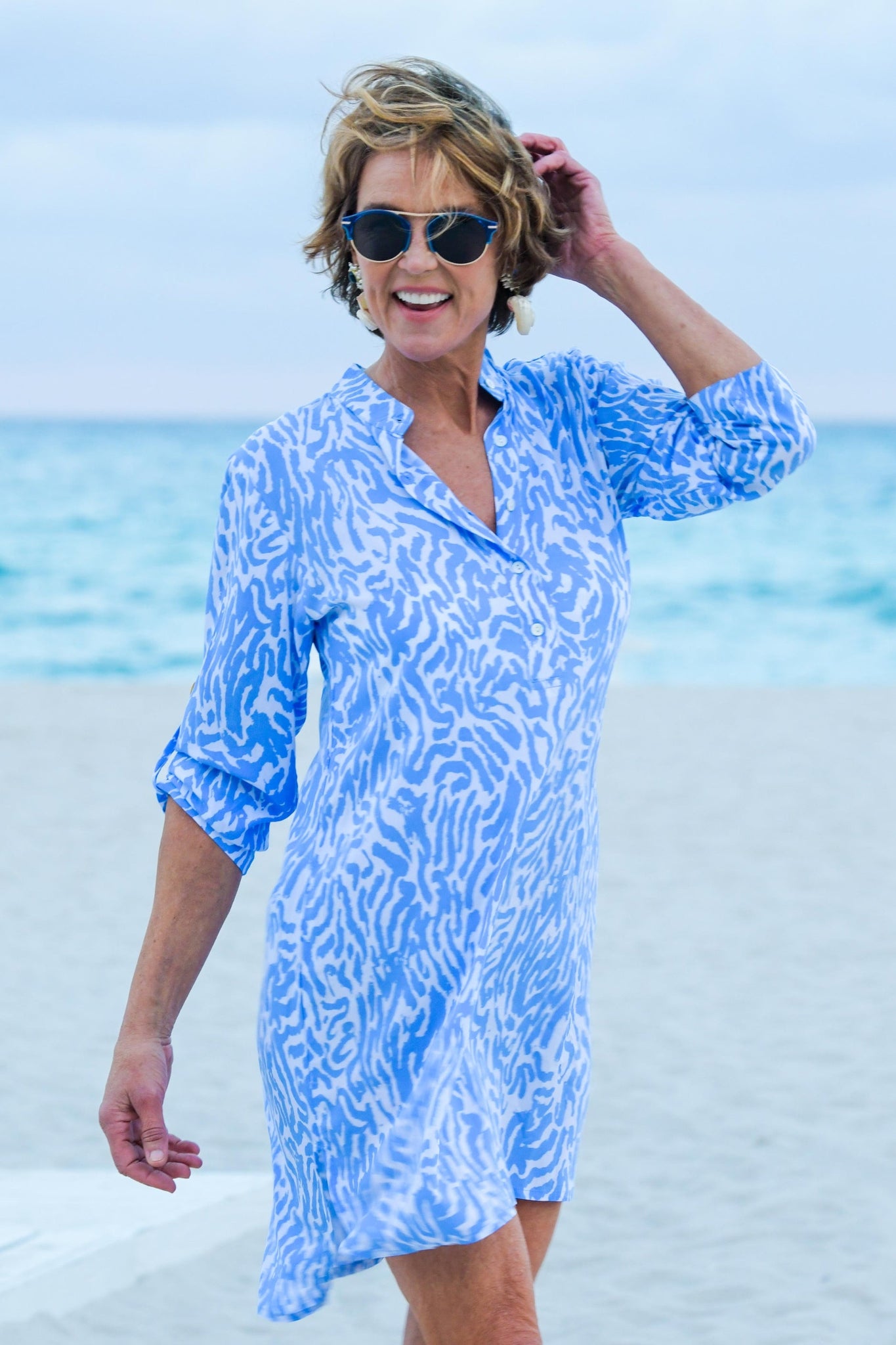 Day Tripper Dress / Periwinkle Zebra