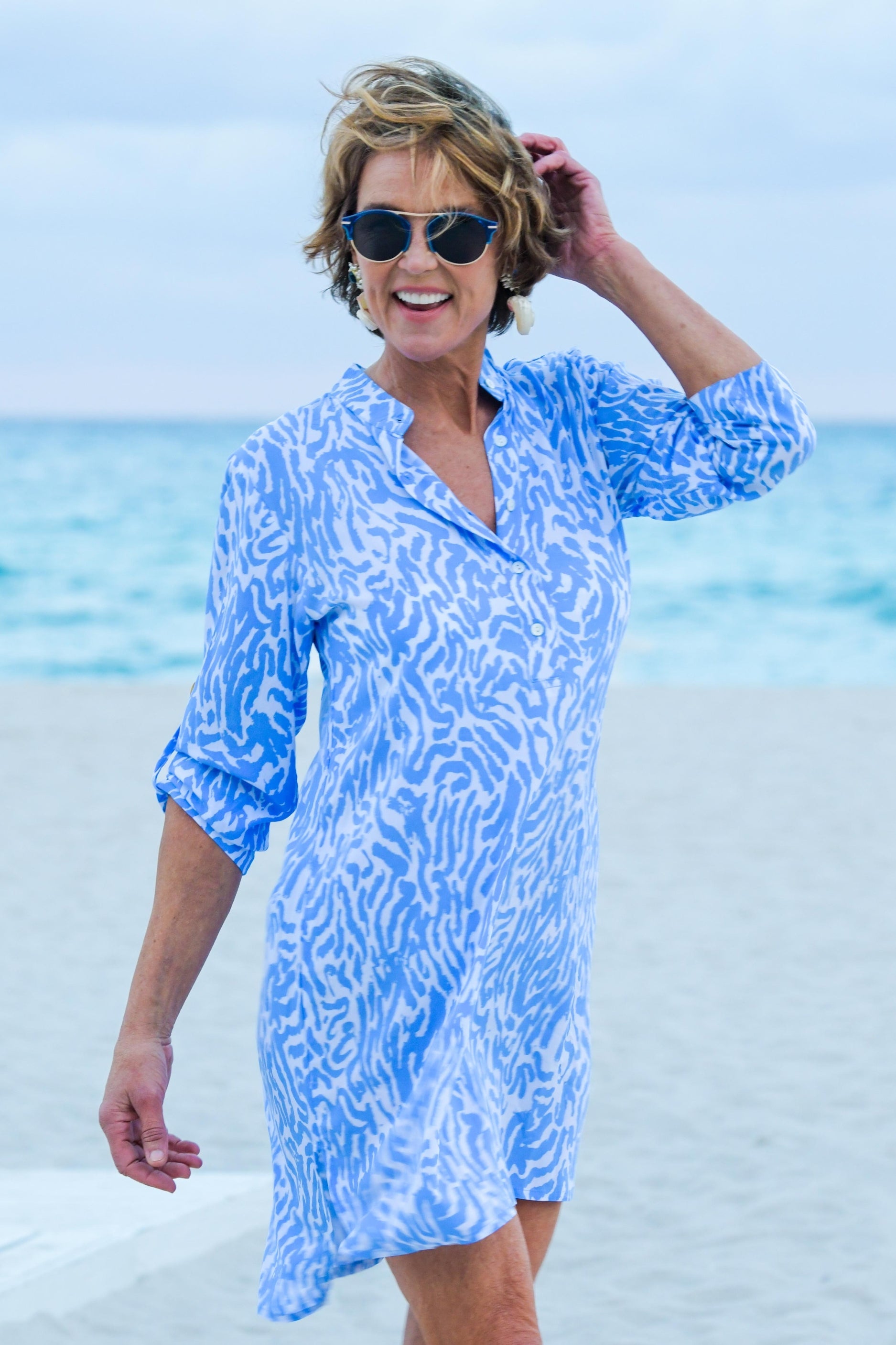 Day Tripper Dress / Periwinkle Zebra