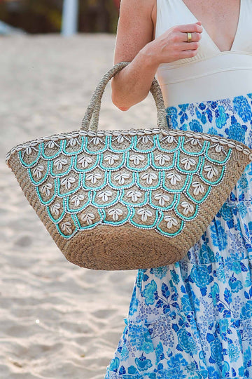Medium Shell Tote / Turquoise