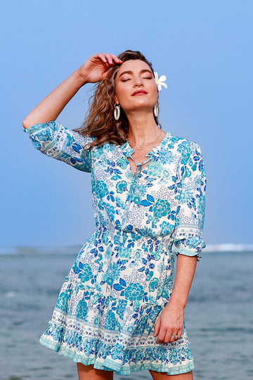 Ibiza Dress / Cobalt Multi Floral