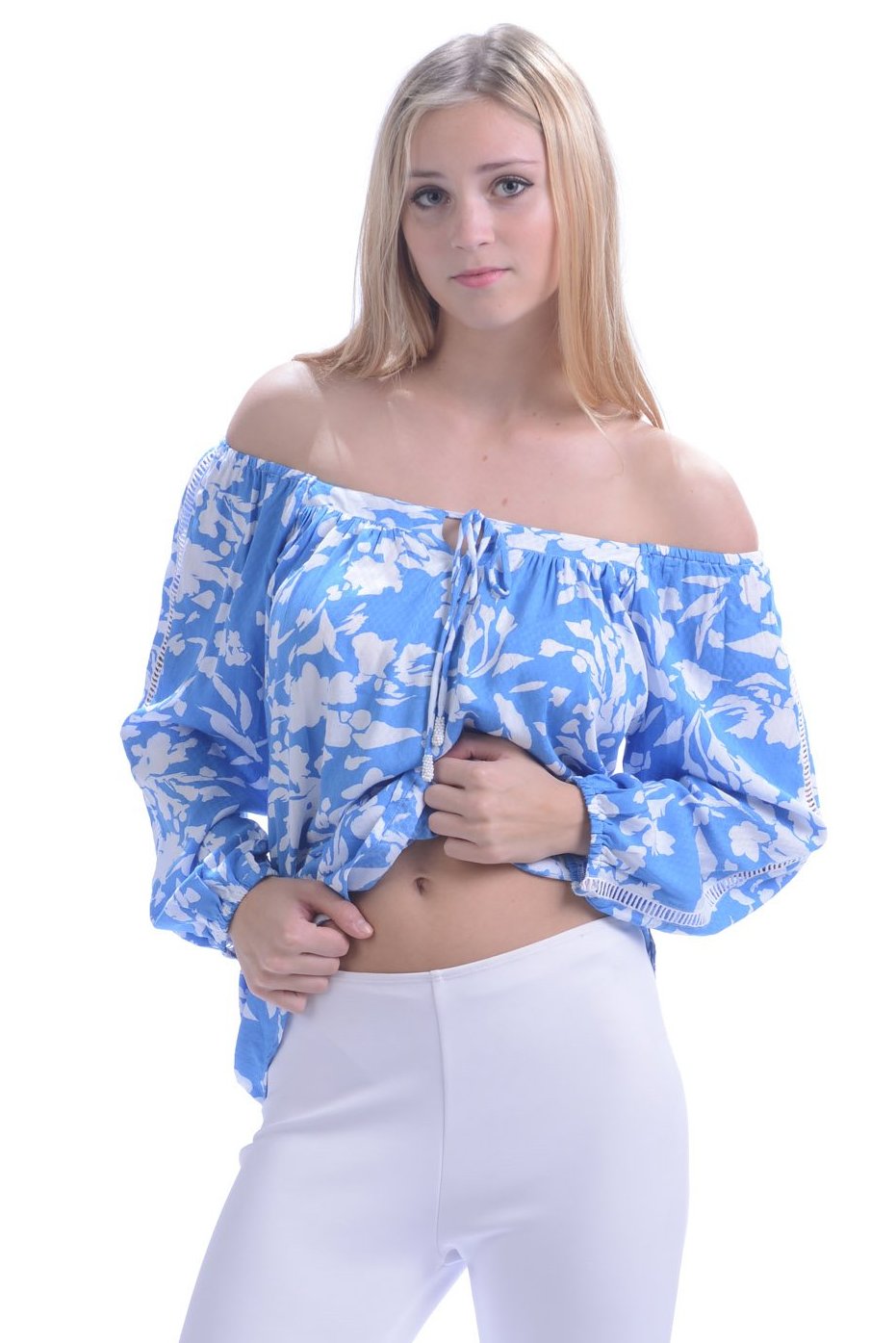 Peasant Top / Cornflower Blue