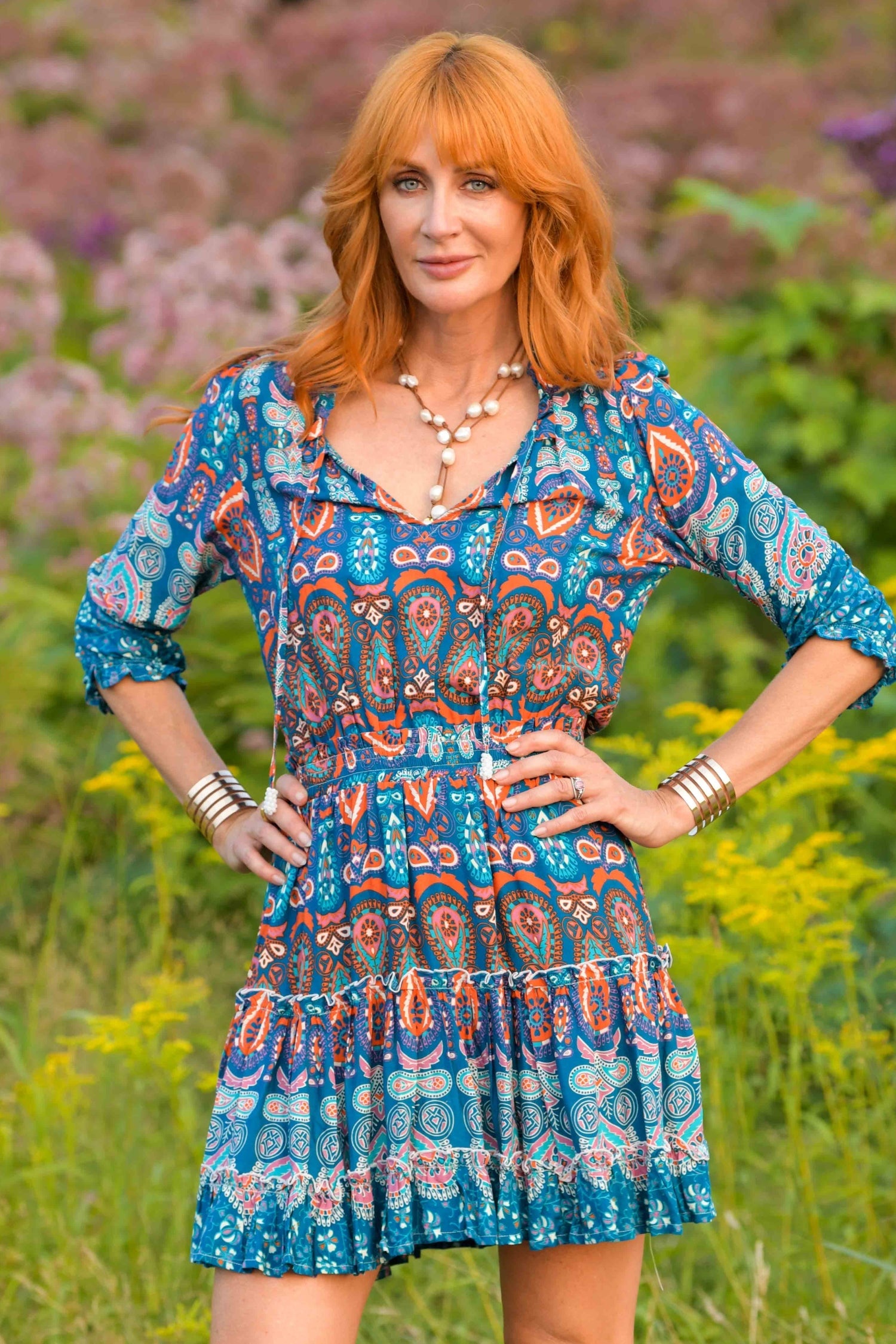 Ibiza Dress / Orange Teal