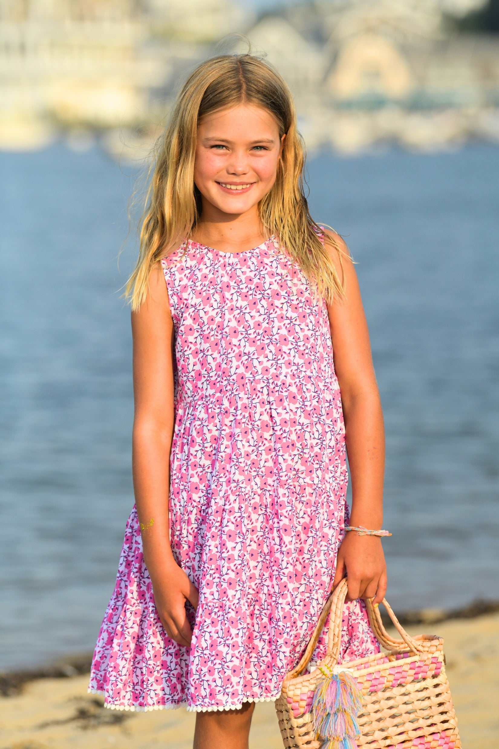 Girl's Bella Dress / Pink Poppy