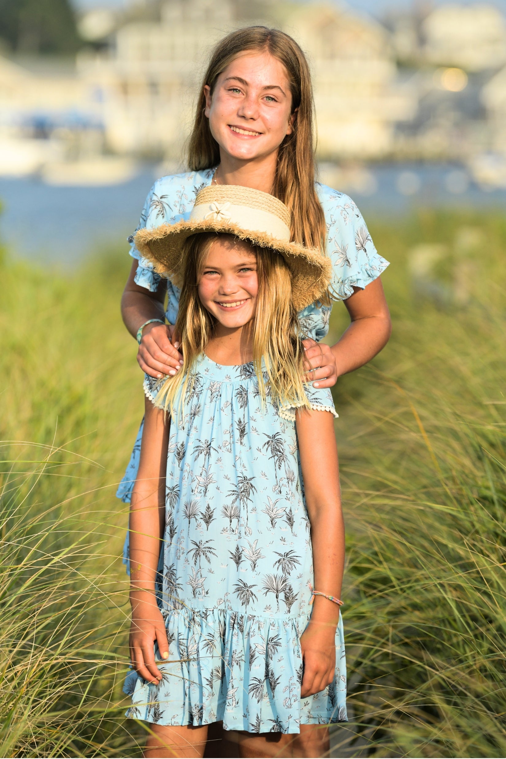 Girl's Ellie Dress / Blue Jungle