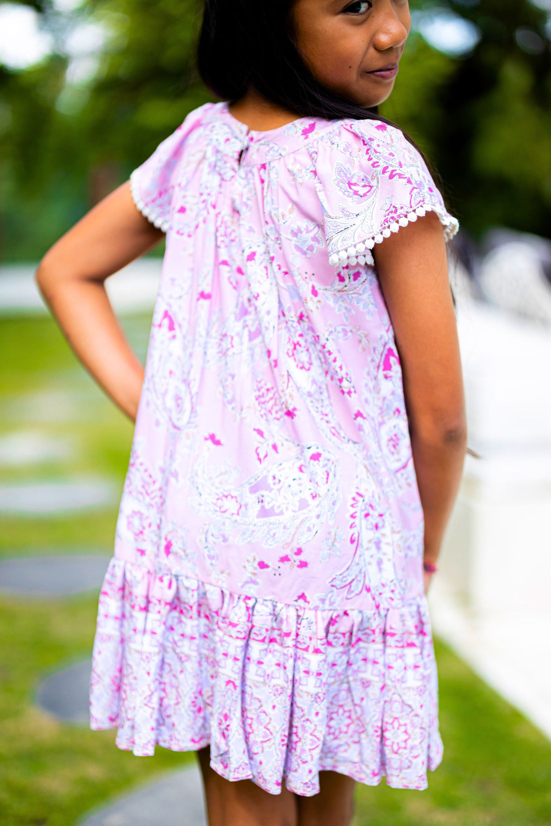 Girl's Ellie Dress / Pink Paisley