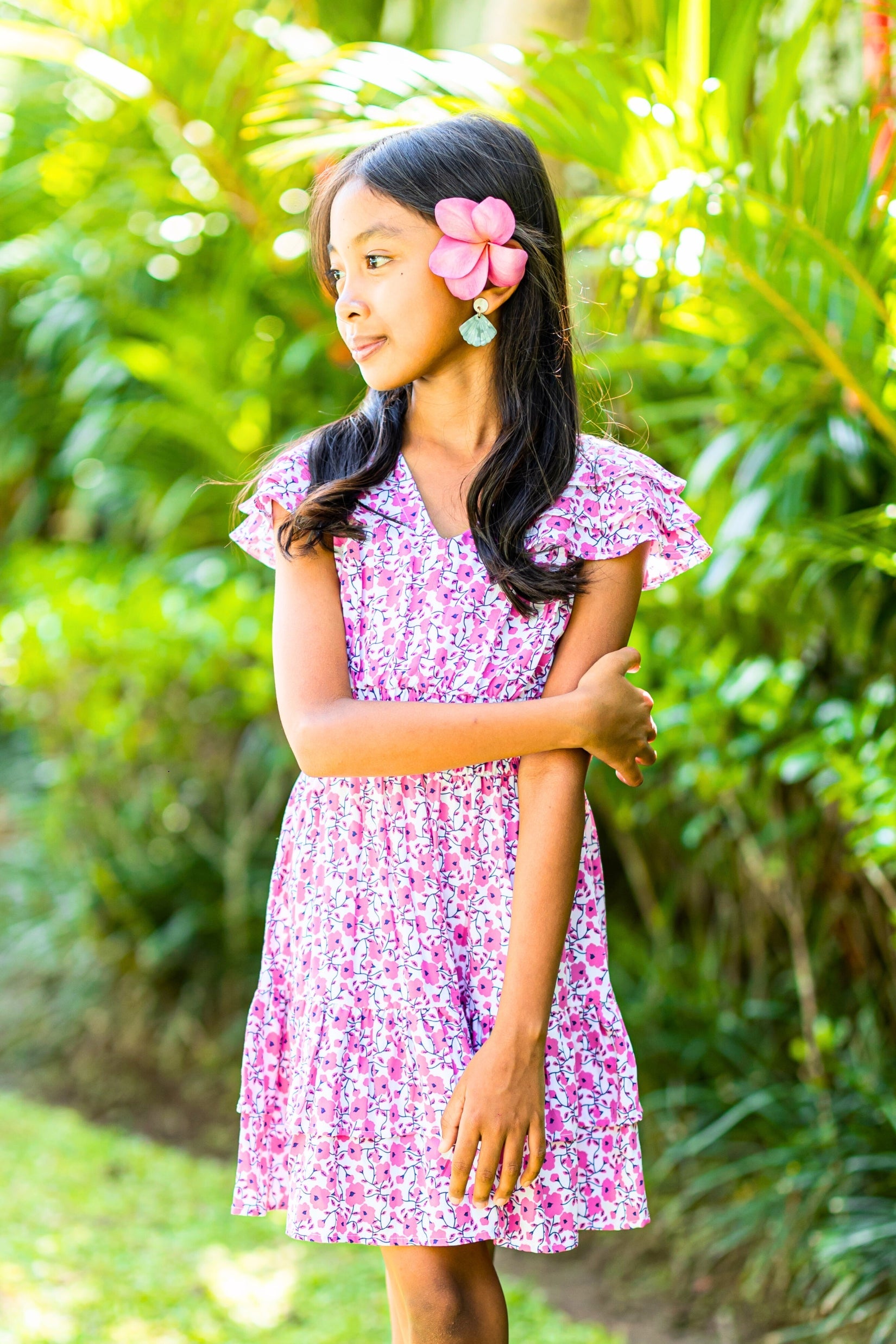 Girl's Zoe Dress / Pink Poppy