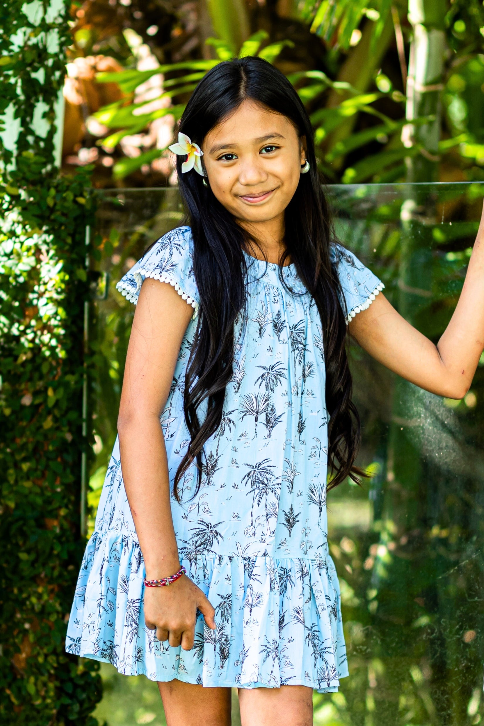 Girl's Ellie Dress / Blue Jungle