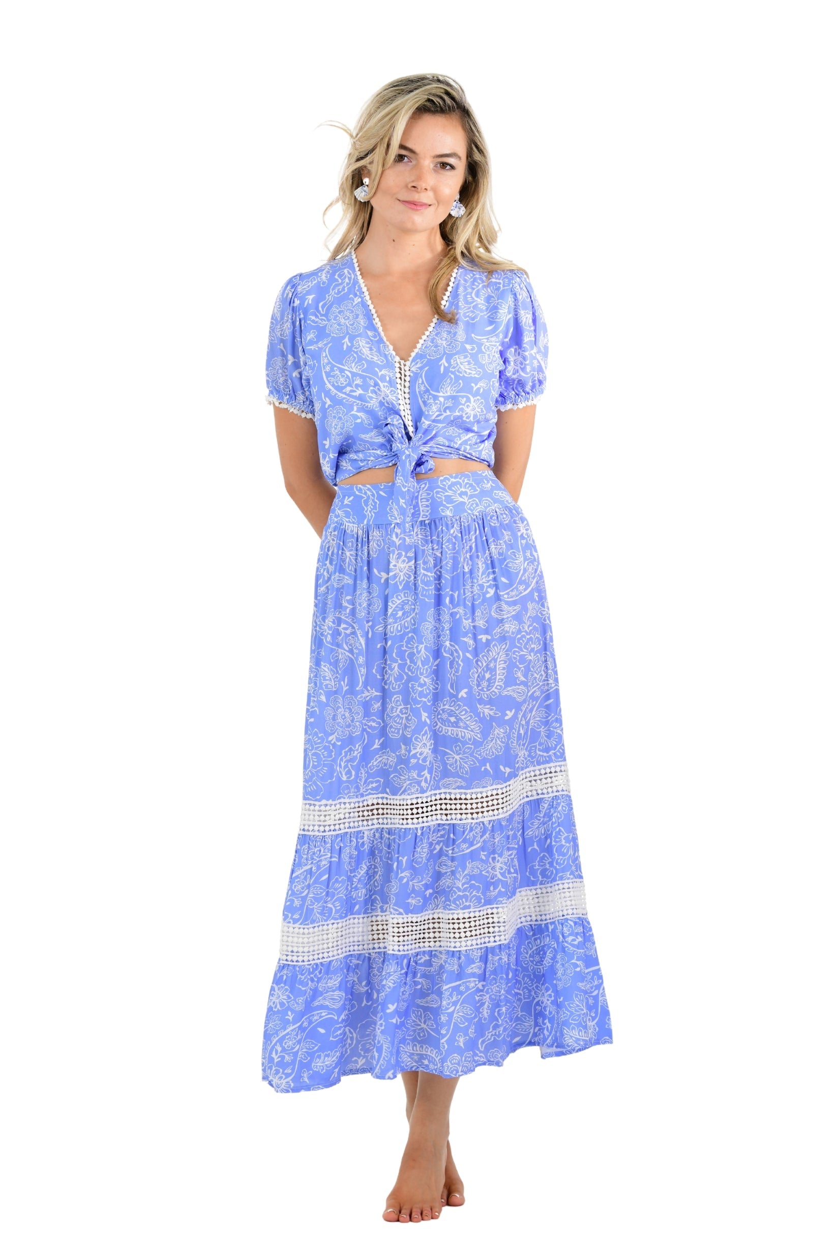 Phoebe Set (Skirt) / Periwinkle Paisley