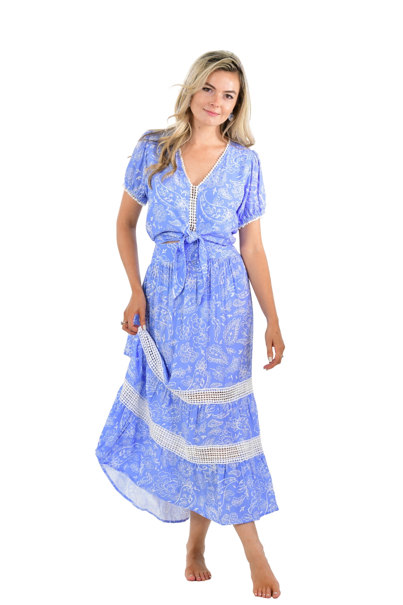 Phoebe Set (Skirt) / Periwinkle Paisley