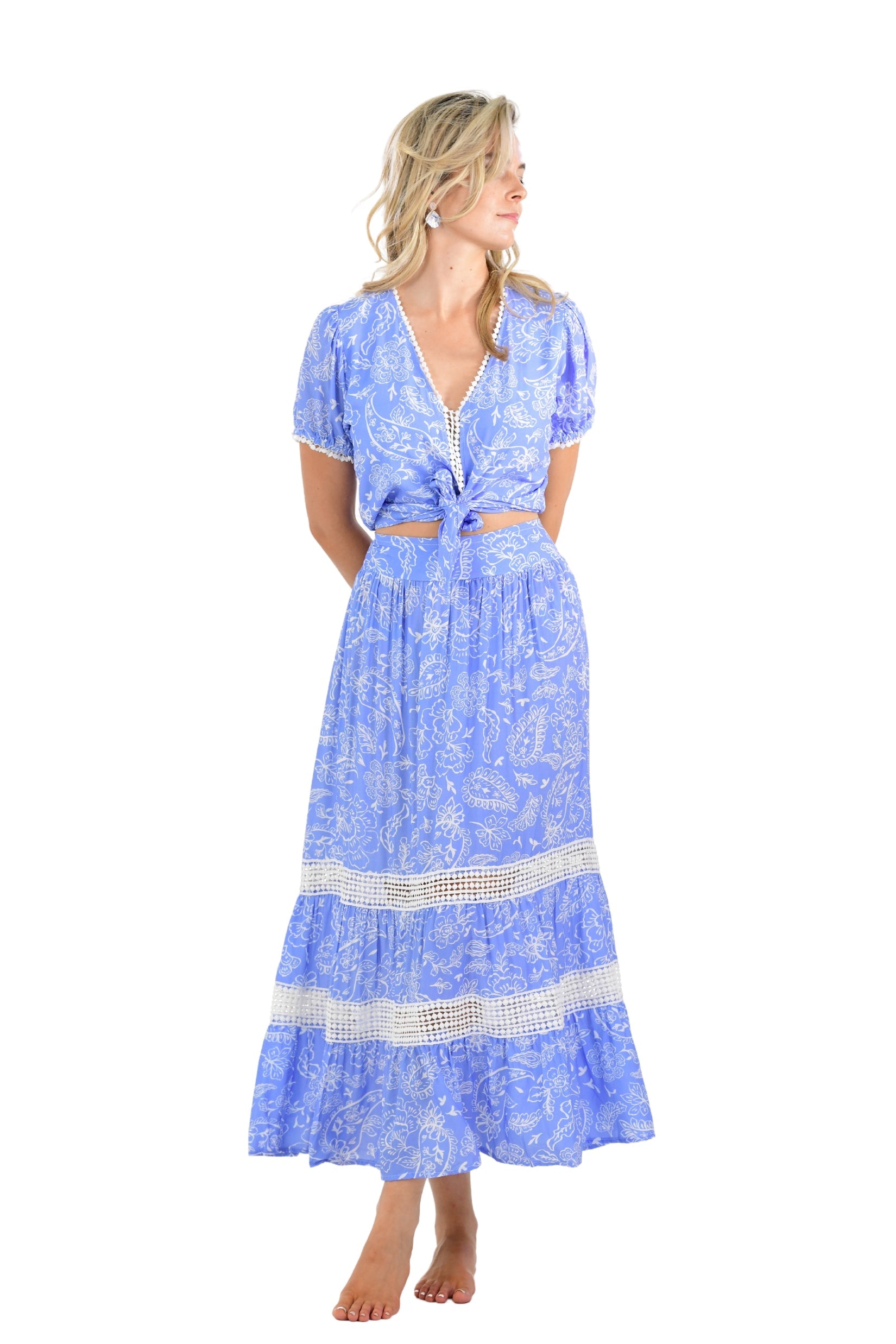 Phoebe Set (Skirt) / Periwinkle Paisley