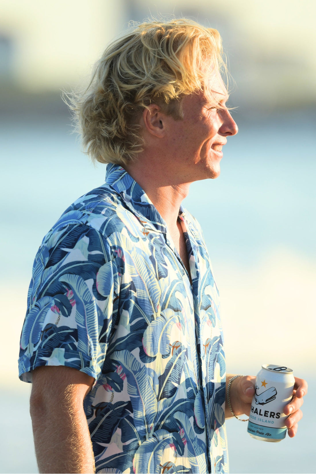 Men's Panama Shirt / Cobalt Tropical