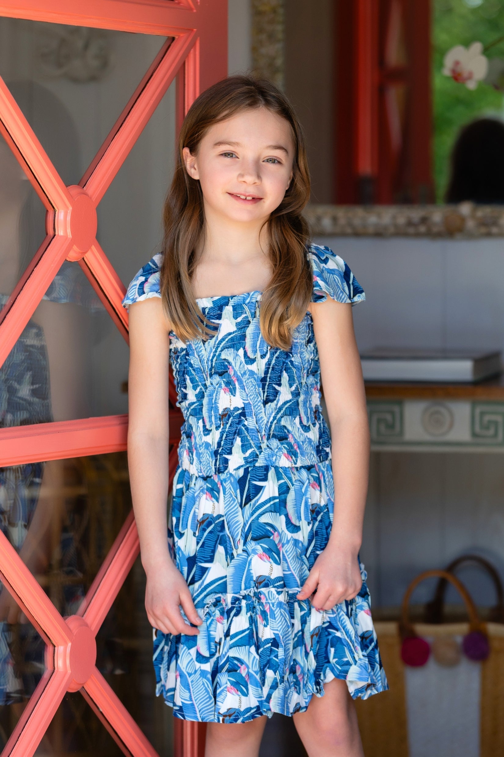 Girl's Matilda Dress / Cobalt Tropical