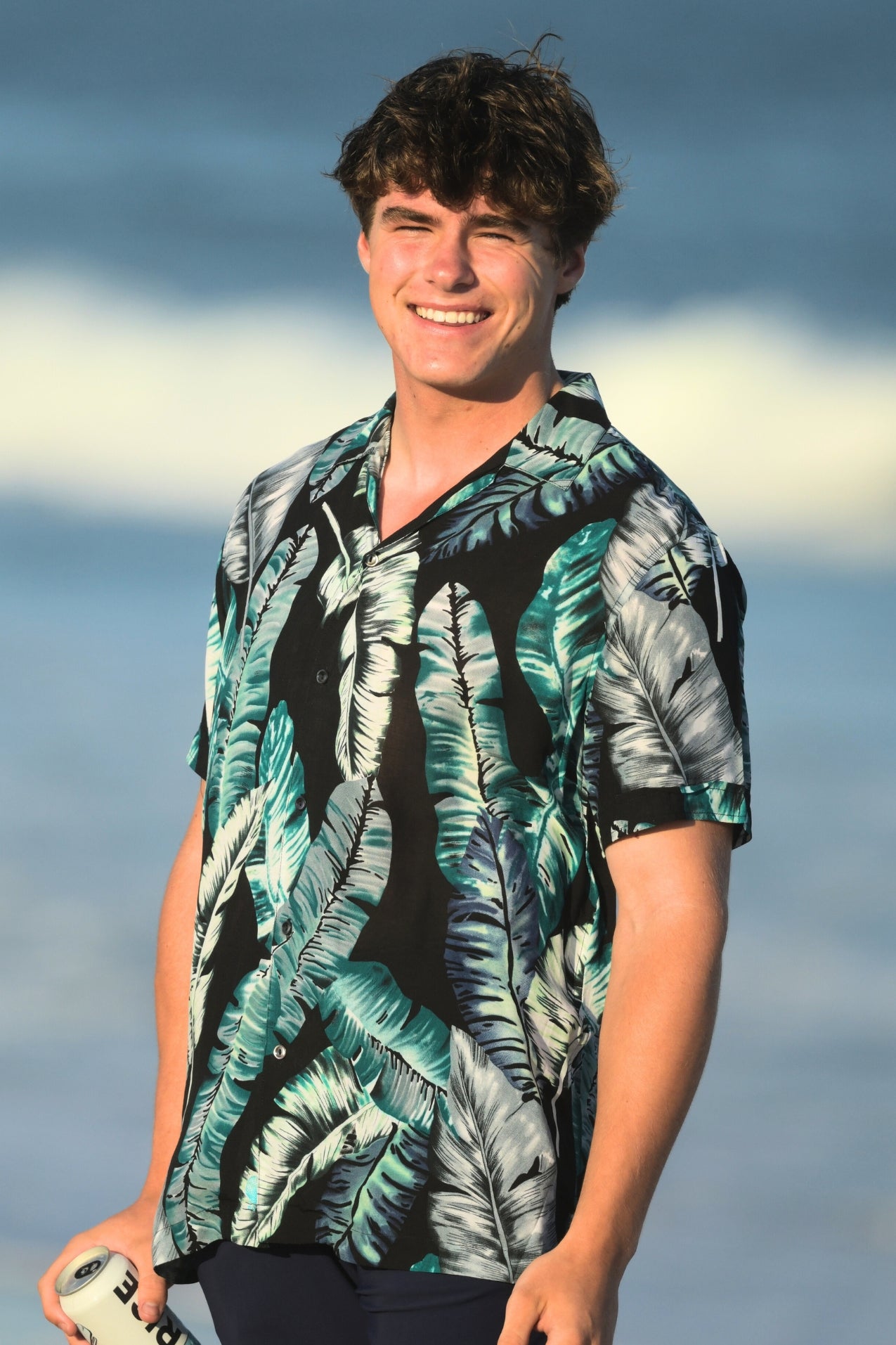 Men's Panama Shirt / Black Banana Leaf