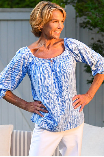 Peasant Top / Blue Wave