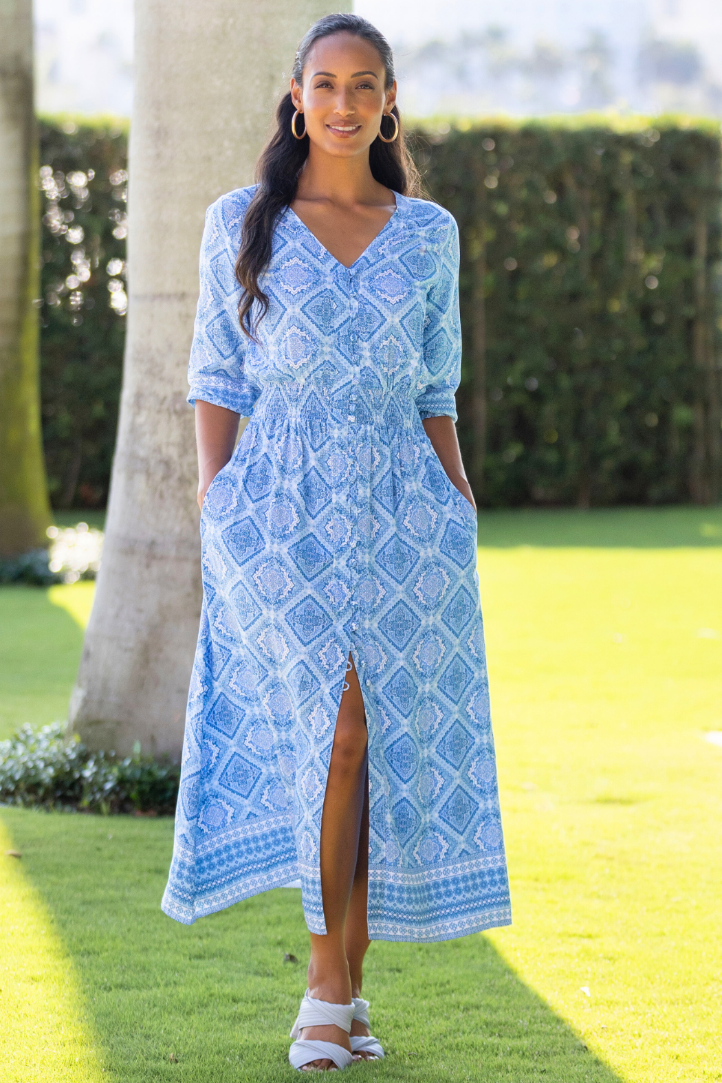 Kelsey Dress / Sky Blue Diamond