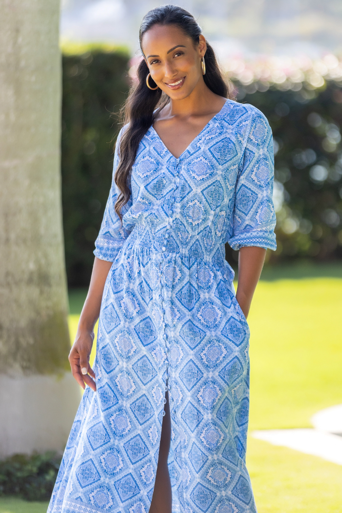 Kelsey Dress / Sky Blue Diamond